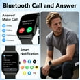 thumbnail image 2 of Nouvelle Montre Intelligente Compatible avec Android et iPhone, Traqueur de Mise en Forme 1,85 Po, Montre Intelligente pour Hommes et Femmes avec Réponse/appels/112+ Modes Sportifs/rappel de Messages, IP68 Étanche, pour Cadeau Bleu, 2 of 6
