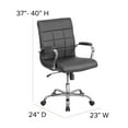 thumbnail image 6 of Emma + Oliver Mid-Back Black Vinyl Executive Swivel Office Chair with Chrome Base and Arms, 6 of 12