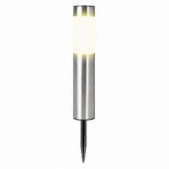Silver Stainless Steel Bollard Light for Indoor and Outdoor Use Patio Garden Deck Shed Pathway Post Lantern 1pc Silver Tone