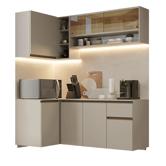 Cocina Integral Completa Modular Madesa Nice 265cm Crema 06