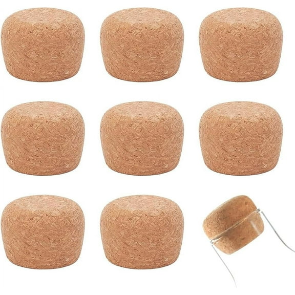 8Pcs Wooden Cork Stoppers 1.5~1.8 Inch Cork Bottle Stoppers Wooden Tapered Cork Wood Corks Lid Replacement Bottle Stopper Cork for Wide Mouth Bottle Glass Bottle Accessories - 1.2 Inch Thick Silver