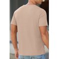 thumbnail image 4 of QDG Mens Waffle Shirt Crew Neck Short Sleeve Casual T-Shirt Beige L, 4 of 10