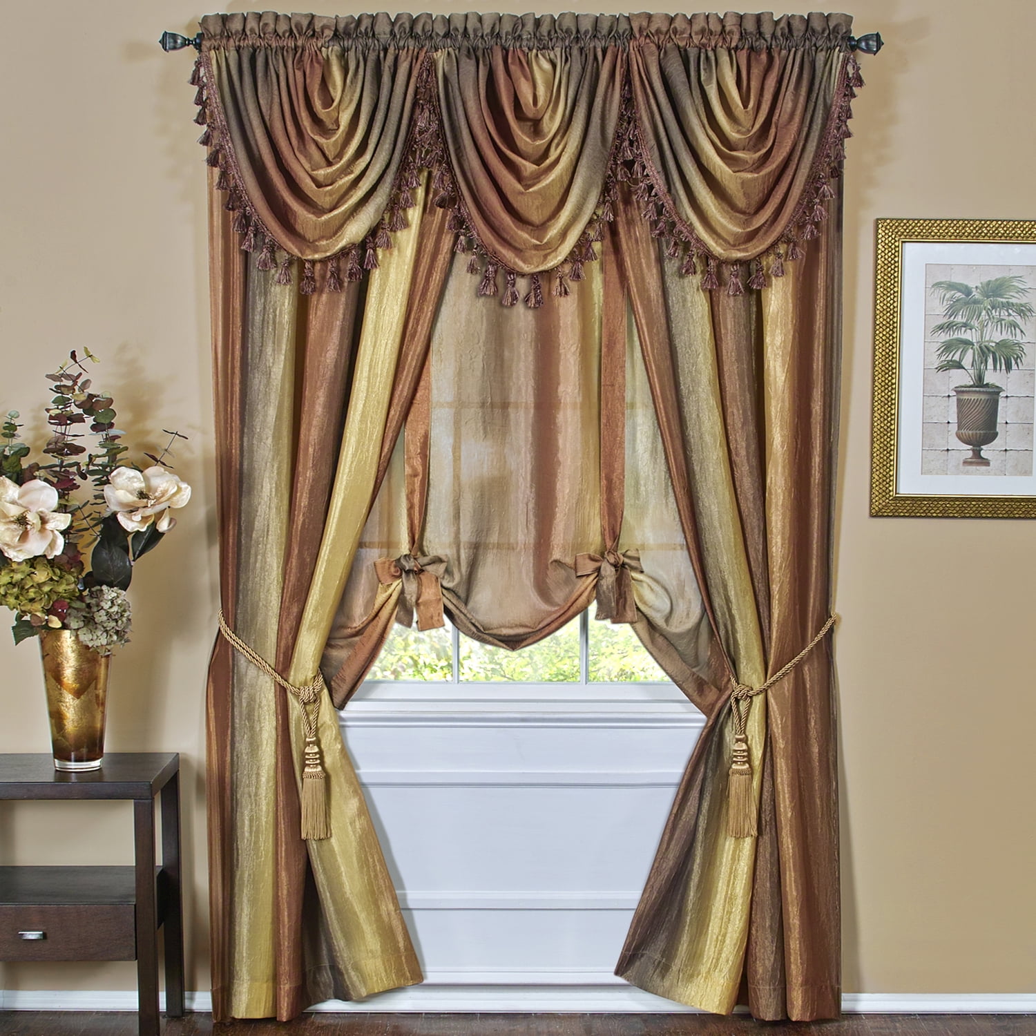 Achim Ombre Window Single Curtain Panel, Autumn, 50x84