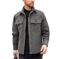 thumbnail image 6 of LEDUNTINO Men’s Shirt Jacket Shacket, Plaid Lining, Single-Breasted Button Closure, Casual Blazer, Durable -Like Jacket, 6 of 6