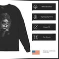 thumbnail image 6 of Sugar Skull Lace Long Sleeve T-shirt Black White Day of the Dead Gothic Beauty Monochrome Dia de Los Muertos Elegant, 6 of 7