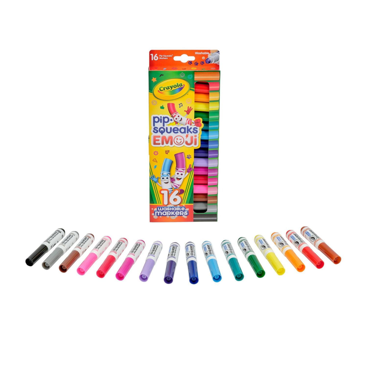 Crayola Emoji Washable Stamper Markers, 16 Count, Emoji stamp markers