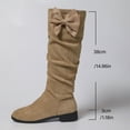 thumbnail image 5 of Women's Bowknot Knee High Boots Slouch Suede Bow Low Heels Winter Fall Knee Length Long Tall Boots, 5 of 7