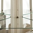 thumbnail image 5 of 70" Lighted Corner Curio Cabinet with Tempered Glass Doors and Shelves, Elegant Display Case with Bulb, Bar and Liquor Storage Area for Living Room Bedroom Decor, White, 5 of 10