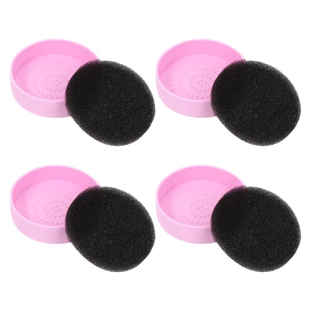 Shisuyan Brosse de Maquillage Réutilisable Nettoyant Silicone 4Ensemble 3.1x3.1x0.8in
