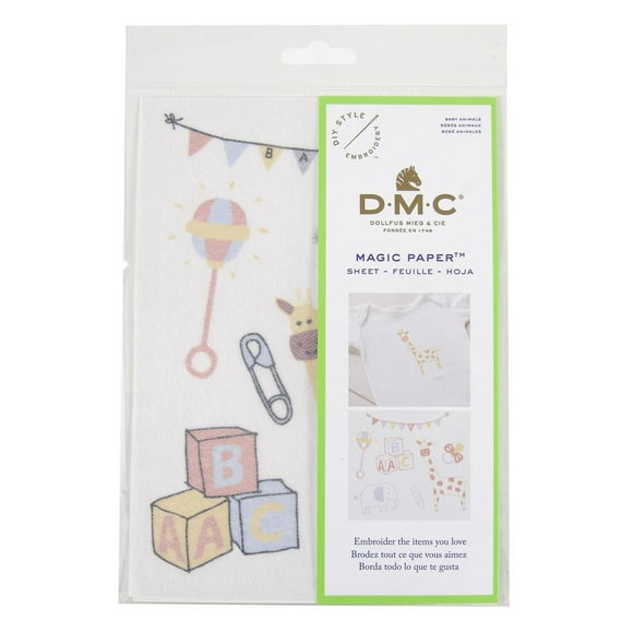 Papier magique à broder – Collection Bébés Animaux DMC (Format A4)