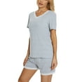 thumbnail image 4 of Unique Bargains Women's Sleepwear Lounge Soft Nightwear with Pockets Pajama Set XS Gray, 4 of 5