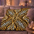 thumbnail image 6 of Wildlife Leopard Rosette Tiger Stripe Animal Pattern Art, Dramatic Artistic Scene, Warm Flannel Blanket for Cabin and Lodge, Wildlife Lovers Thanksgiving Gift, Artistic Home Decor, 6 of 9