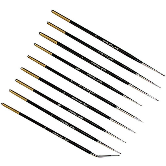 9pcs Artist Professional Paint Nylon Detailing Paint Brush Liner Brush