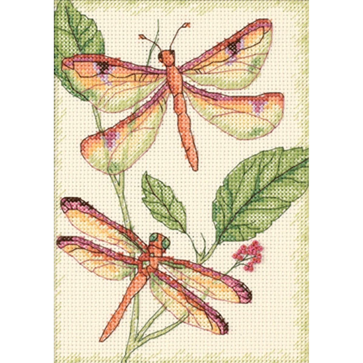 Dimensions "Dragonfly Duo" Mini Counted Cross Stitch Kit, 5" x 7