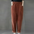 thumbnail image 2 of Diufon Corduroy Lounge Pants for Women Elastic High Waist Straight Pants Solid Color Athletic Pants with Pockets, 2 of 7