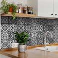 thumbnail image 6 of Mi Alma Floral Black White Tile Stickers - Removable Vinyl 4x4, 24 pcs, 6 of 12