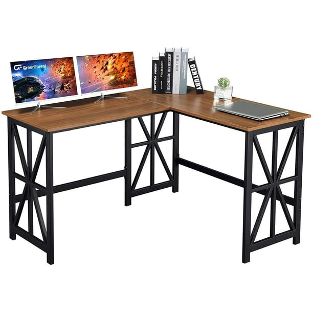 SOURCE L Shaped Desk Reversible Corner Computer Gaming Desk 50 inch
