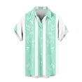 thumbnail image 5 of Nmnitkp Men's Short Sleeve Button Down Shirt, Bamboo Print Casual Collared Top, Lightweight Summer Vacation Relaxed Fit Shirt for Men Mint Green,S, 5 of 6