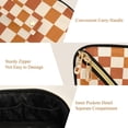 thumbnail image 5 of FORMRS Makeup Bag Travel Cosmetic Organizer for Women Fold Flat Zipper Pouch with Handle, Rusty Orange Plaid, 5 of 8