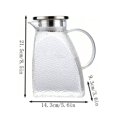 thumbnail image 3 of Hammers Large Capacity Glass Cold Water Bottle - High Borosilicate, 1800ml with Stainless Steel Sealing Cover & Built - in Filter, Ideal for Home Use & Summer Refreshments,Clear, 3 of 5