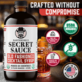 thumbnail image 5 of Bartender’s Secret Sauce USDA Organic Old Fashioned Cocktail Syrup, 16 fl oz Glass Bottle – Handcrafted Cocktail Mixer, 5 of 7