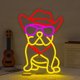 thumbnail image 1 of Letrero de neón de bulldog francés, sombrero de vaquero, luz de neón para decoración de pared, letrero de neón LED para perro, luz de neón LED de vaquero, letreros de neón con gafas de sol, luces de, 1 of 7