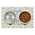 thumbnail image 1 of Yellow Pet Mat for Food and Water, Pattern with Bees and Chamomile Daisy Flowers in Flourishing Meadow Nature, Non-Slip Rubber Mat for Dogs and Cats, 18" X 12", by Ambesonne, 1 of 2
