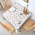 thumbnail image 2 of Christmas Square Tablecloth 42x42 Inch – Waterproof Polyester Printed Table Cover, Wrinkle Resistant & Washable for Kitchen Dining Picnic Party Decor, Single-v4-15, White, 2 of 6