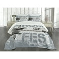thumbnail image 3 of Ambesonne Rock Music Quilted Bedspread Set 3 Pcs, Guitar on Brick Wall, Queen Size, Blue Grey Black, 3 of 5