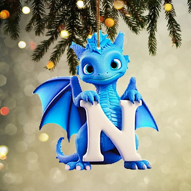 Fiudx Adornos Navideños de 26 Letras, Diseño Personalizado Diy, Material Acrílico Resistente, Colores Brillantes, Decoración Versátil para El Árbol, Decoración para Fiestas En Casa o En La Oficina, T