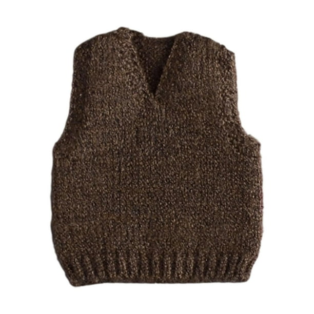 Ropa para Figuras de Acción a Escala 1:12, Chaleco de Punto Sin Mangas, Moda, Ropa en Miniatura, Disfraz para Muñecos Masculinos de 15 Cm de Altura. Café