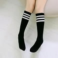 thumbnail image 4 of Kids Toddler Cotton Three Stripes Sport Soccer Team Socks Uniform Tube Cute Knee High Stocking for Boys Girls, 4 of 5