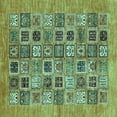 thumbnail image 1 of Ahgly Company Indoor Square Oriental Turquoise Blue Modern Area Rugs, 6' Square, 1 of 4