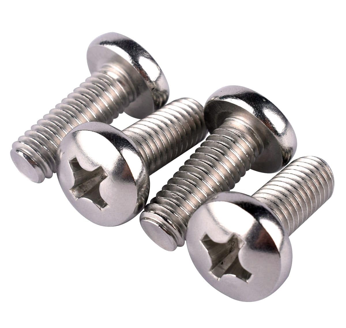 50 #8-32 1/2 inch pan head machine screws cross slot bolts, 304 stainless steel 18-8, full thread