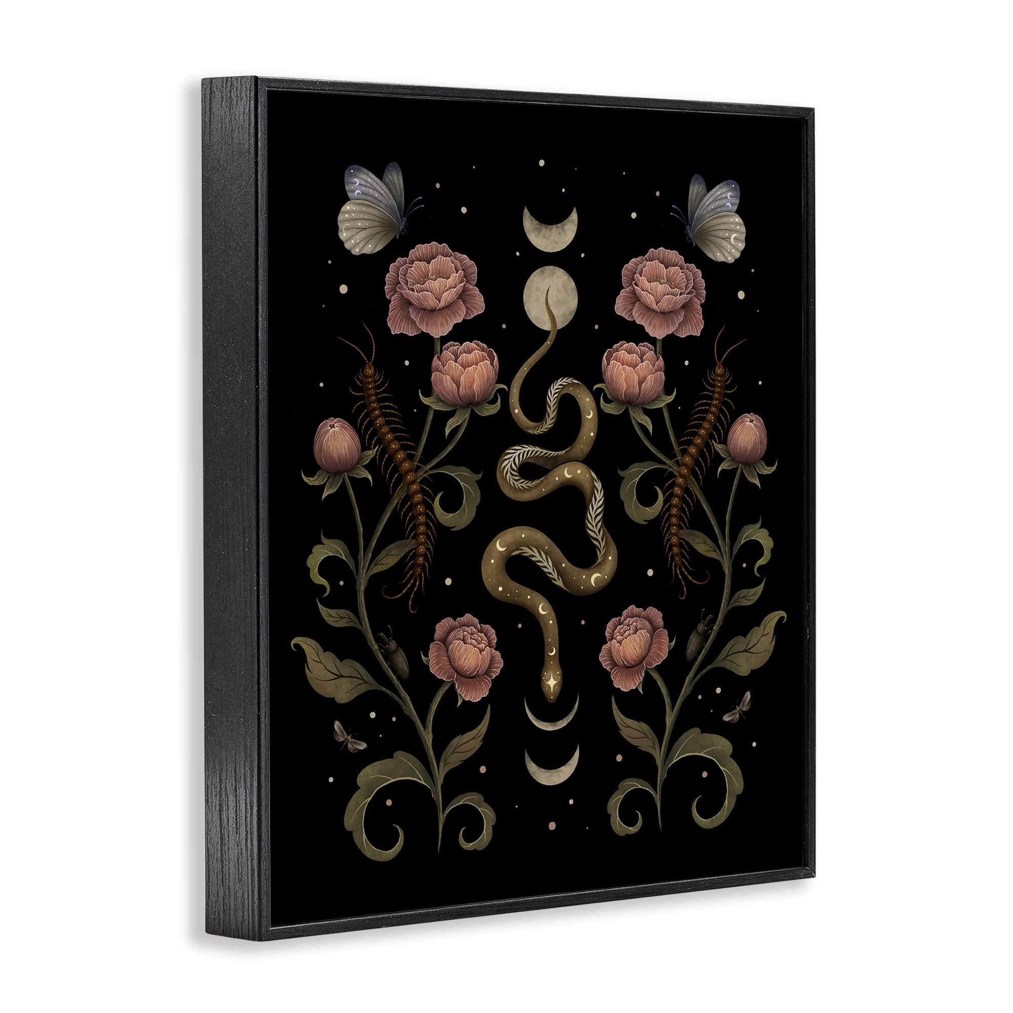 Stupell Industries Serpentine Garden Symmetry Black Framed Giclee Art, design by Episodic Drawings