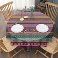 thumbnail image 3 of Purple Boho Tribal Stripes and Hearts Pattern Round Tablecloth 60"x60",Wrinkle Wipeable Table Cloth for Kitchen Dining Room Picnic Patio Party, 3 of 6