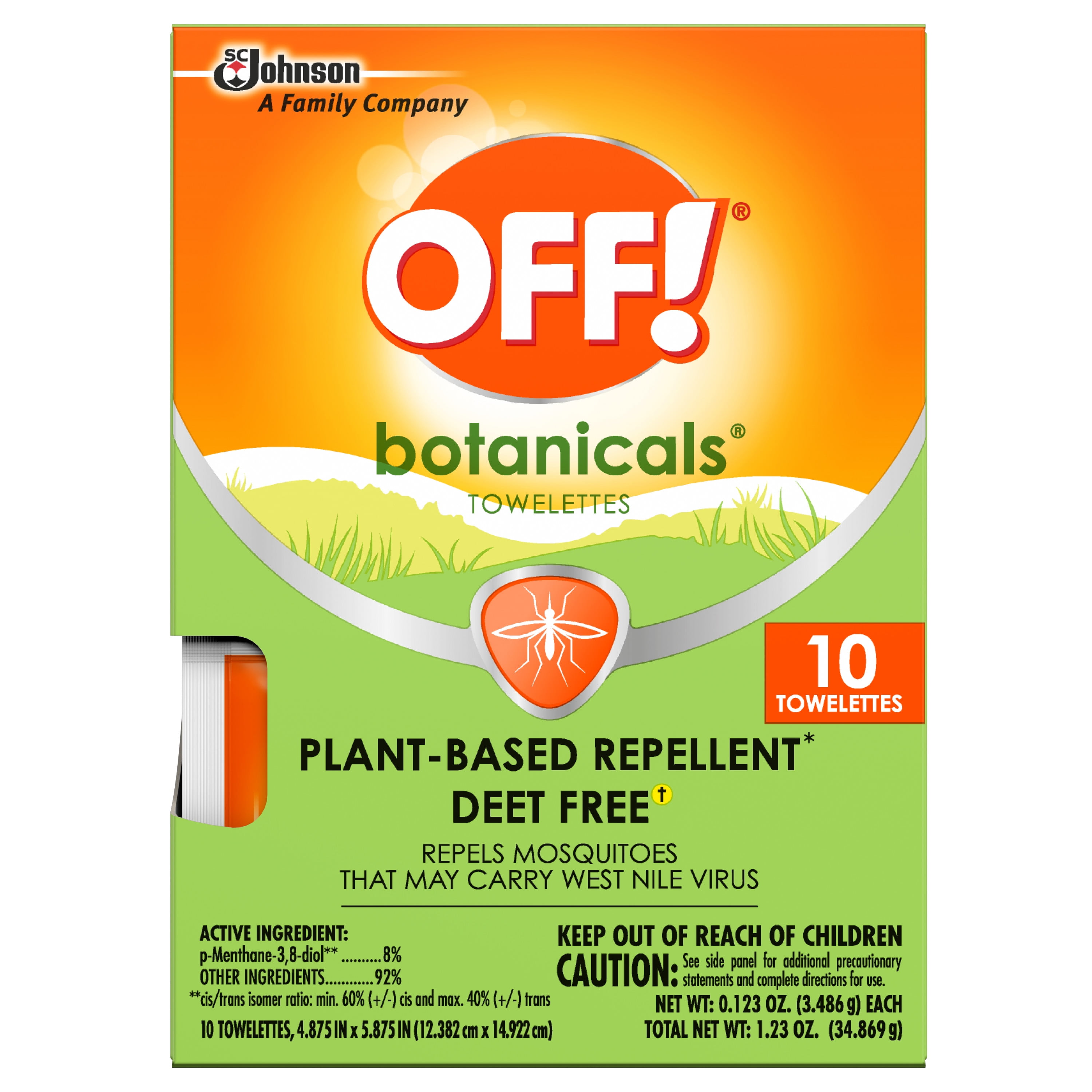 OFF! Botanicals Insect Repellent Towelettes (10 ct)