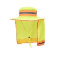 thumbnail image 2 of Unisex High Visibility Reflective Work Safety Sun Hat with Neck Flap Wide Brim Boonie UV Protection Bucket Cap, 2 of 6