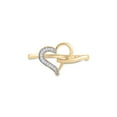 thumbnail image 2 of FB Jewels 10kt Yellow Gold Womens Round Diamond Heart Ring 1/20 Cttw Size 7, 2 of 4