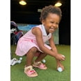thumbnail image 6 of BemeyourBBs Toddler Baby Girl Golf Dress Outfit Infant Girls Summer Fall Dress Golf-themed Embroidered Half Zip Up Lapel V Neck Sleeveless Pleated Hem Dress, 6 of 9