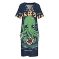 thumbnail image 4 of Buena suerte Cthulhu-vestido holgado con bolsillos para mujer vestidos elegantes de noche vestidos de moda, 4 of 7