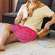 thumbnail image 5 of Balery Light Purple Glitter Pantalones cortos de pijama de punto de algodón para hombre con cinturilla y bolsillos-XX-Large, 5 of 6