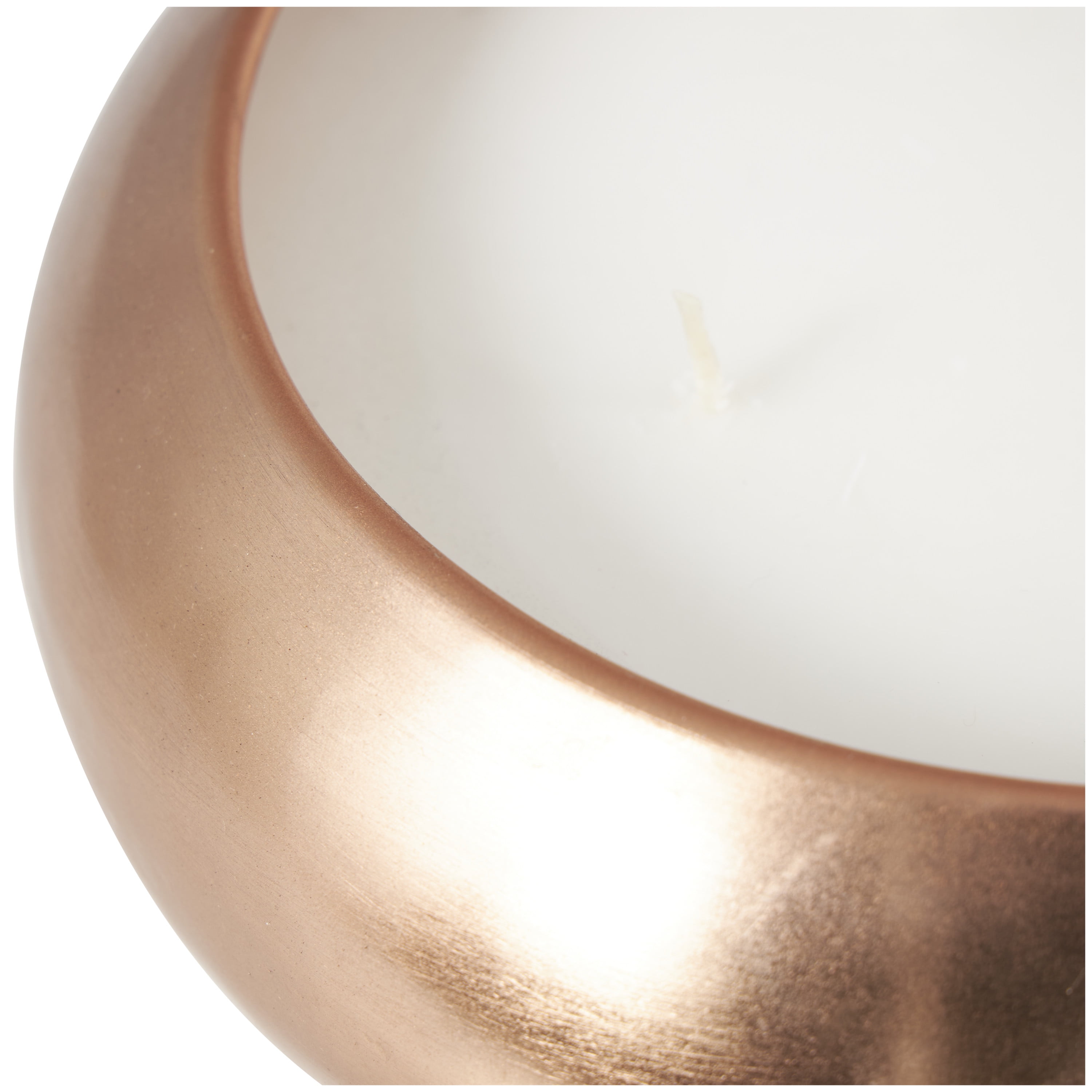 CosmoLiving by Cosmopolitan Copper Metal Tropical Breeze Scented Wide Dome Shaped 60 oz 4 Wick Candle with White Wax