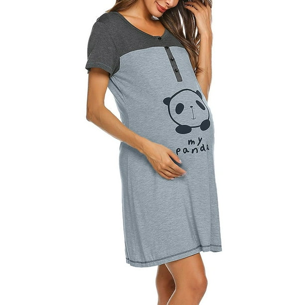 TAIAOJING Women's Short Sleeve Nursing Dresses Maternity Short Sleeve Cute  Print Nursing Nightdress Breastfeeding Dress - Walmart Business Supplies