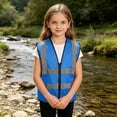 thumbnail image 5 of ATORRE Boys Girls Reflective Vest 2026 Stylish Lightweight Kids Zipper Safety High Visibility Vest for Outdoor Cycling Skiing Walking Blue 6-7 Years, 5 of 9