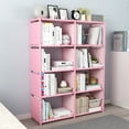 thumbnail image 2 of ANMINY 8 Cube Storage Shelf Bookcase, Plastic Open Back Vertical, Pink, 2 of 7
