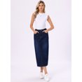 thumbnail image 4 of DARING DIVA Women's Casual Midi Length Split Back High Waist Long Jean Skirts XL Blue, 4 of 6
