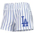 thumbnail image 2 of Women's Concepts Sport White Los Angeles Dodgers Reel Pinstripe Sleep Shorts, 2 of 3