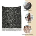 thumbnail image 6 of Cauagu Black And White Dotted Print Women Wrap Shawl tassels Scarves Retro Scarf 77.6"X28.3", 6 of 8