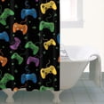 thumbnail image 4 of Multicolor Controllers Games Icons Black Pattern Shower Curtain 36"x72" ,Bathroom Decorative Shower Curtains Set with 12 Hooks,Modern Waterproof Washable Shower Curtain, 4 of 6